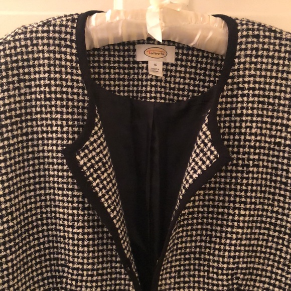Talbots black and white wool tweed jacket, size 16 - Picture 2 of 5